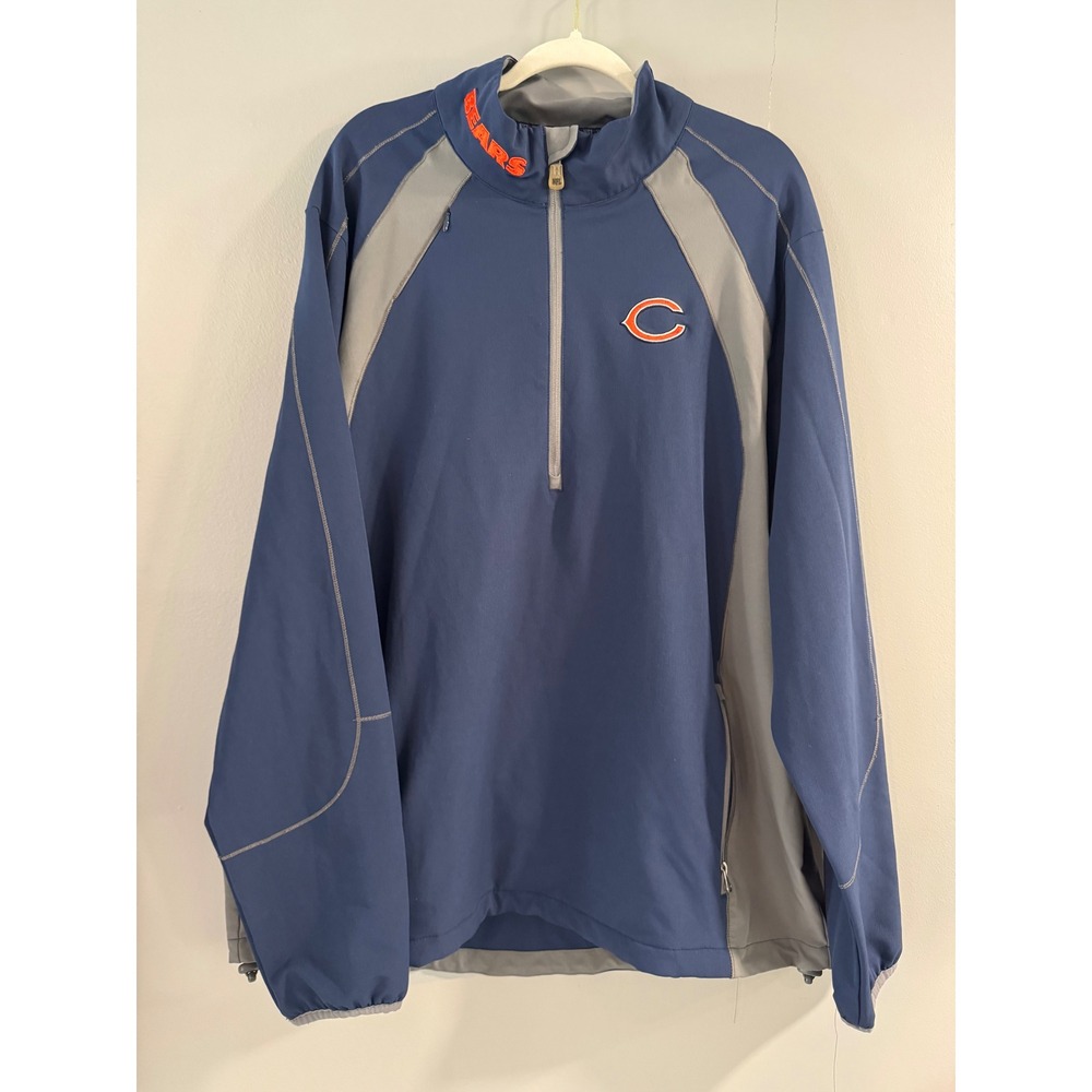 NFL Chicago Bears Team Apparel‎ Pullover Jacket Mens Half Zip Size L